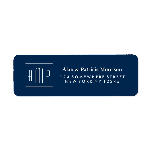 Rücksendeadresse für Monogramm (Vorne)