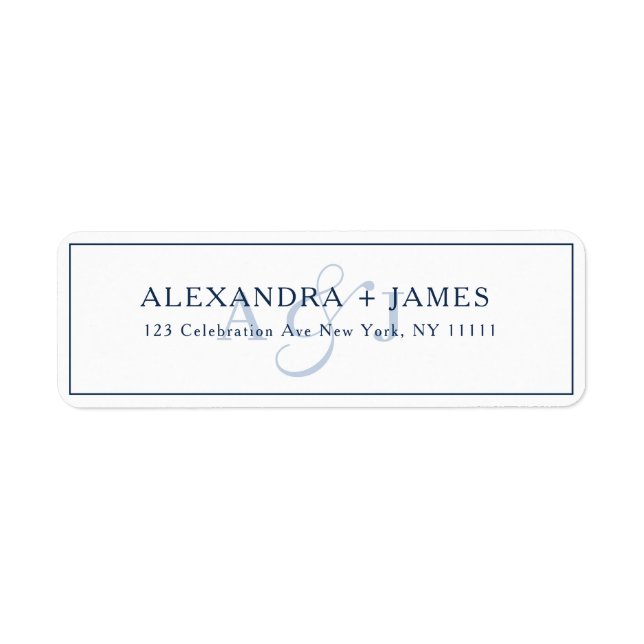 Rücksendeadresse für Navy Blue Monogram (Vorne)