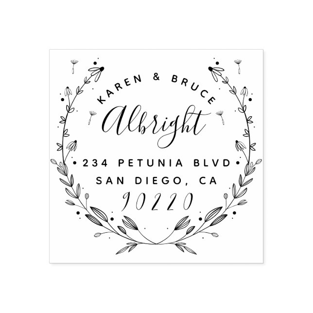 Rücksendeadresse für niedliche Blumenköpfe Gummistempel (Prägung)