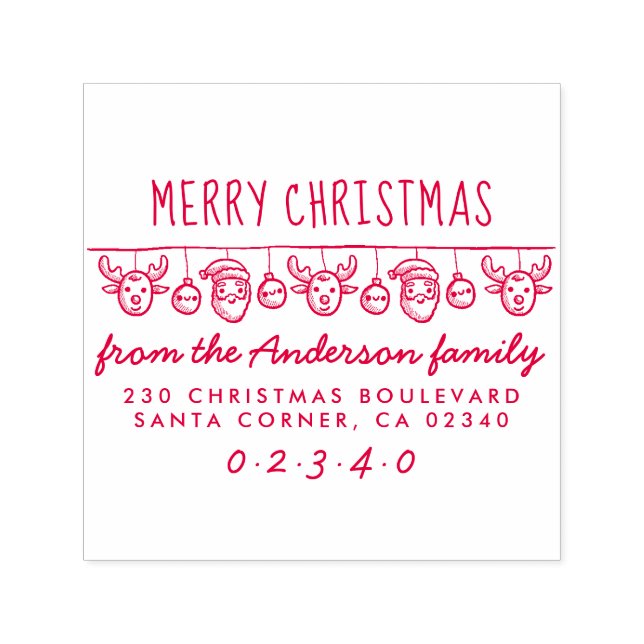 Rücksendeadresse für Niedliche Namen von Santa & R Permastempel (Design)