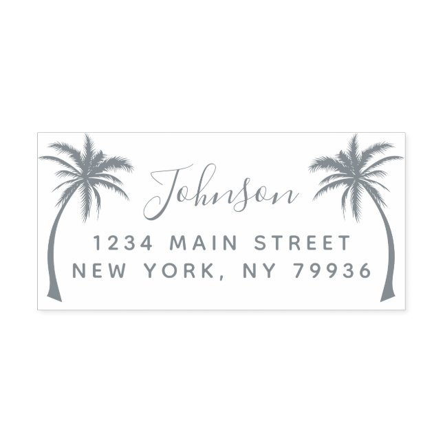 Rücksendeadresse für Palm Tree Skriptfamilie Permastempel (Design)
