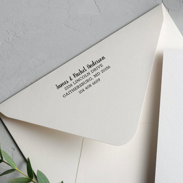 Rücksendeadresse für personalisierte Einfache Paar Permastempel (First Names Return Address Self Inking Rubber Stamp)