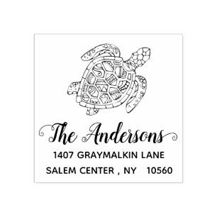 Rücksendeadresse für Schildkröten Gummistempel