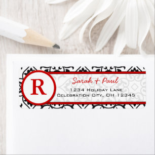 Rücksendeadresse für Schwarzes Herz, Damask Red Sc