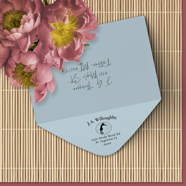 Rücksendeadresse für Seepferd Familienname Gummistempel (Von Creator hochgeladen)