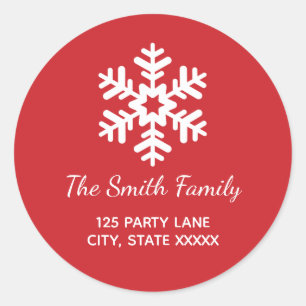 Rücksendeadresse für Snowflake Runder Aufkleber