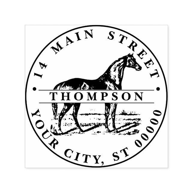 Rücksendeadresse für Stehende Pferde Permastempel (Design)