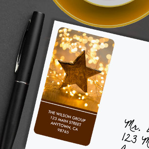 Rücksendeadresse für Stern und Weihnachtslicht Adressaufkleber