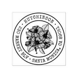 Rücksendeadresse für tropische Hibisken Gummistempel