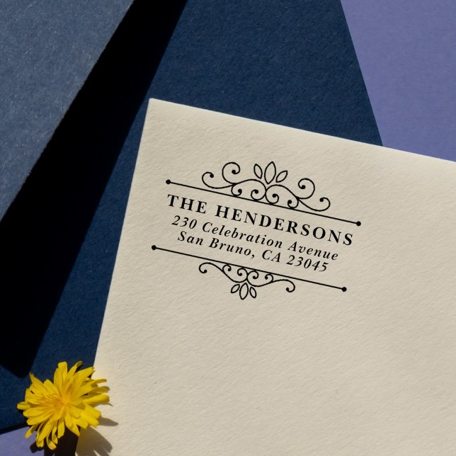 Rücksendeadresse für verziert Geblüht Frame-Famili Gummistempel (Von Creator hochgeladen)