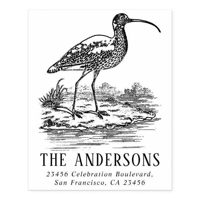 Rücksendeadresse für Vintage Curlew mit benutzerde Gummistempel (Prägung)