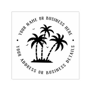 Rücksendeadresse für Vintage Palm Tree Permastempel