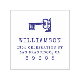 Rücksendeadresse für Vintage Schlüsselfamilie Permastempel