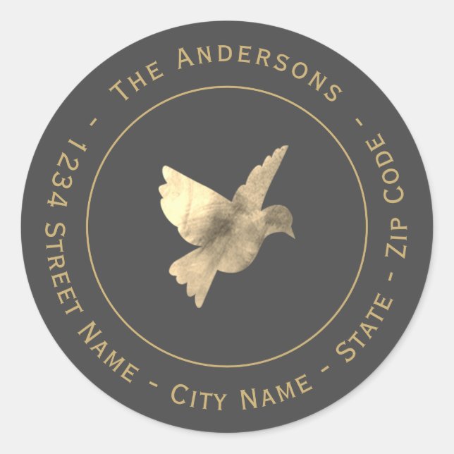 Rücksendeadresse für Wasserfarben Runder Aufkleber (Vorderseite)