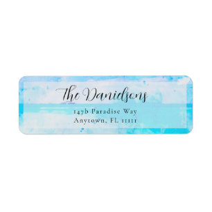 Rücksendeadresse für Watercolor Blue Beach