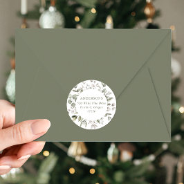 Rücksendeadresse für Winterfolien und Snowberries Runder Aufkleber