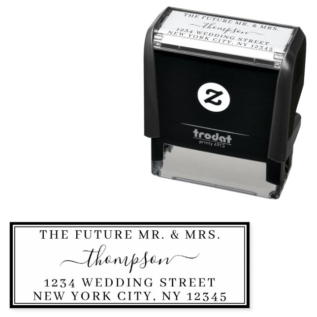 Rücksendeadresse Future Frau Wedding Border Permastempel (Beispiel)