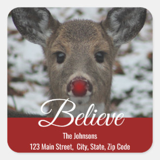 Rücksendeadresse | Glauben Quadratischer Aufkleber