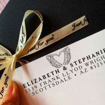 Rücksendeadresse Goth Wedding Skelett Custom Heart