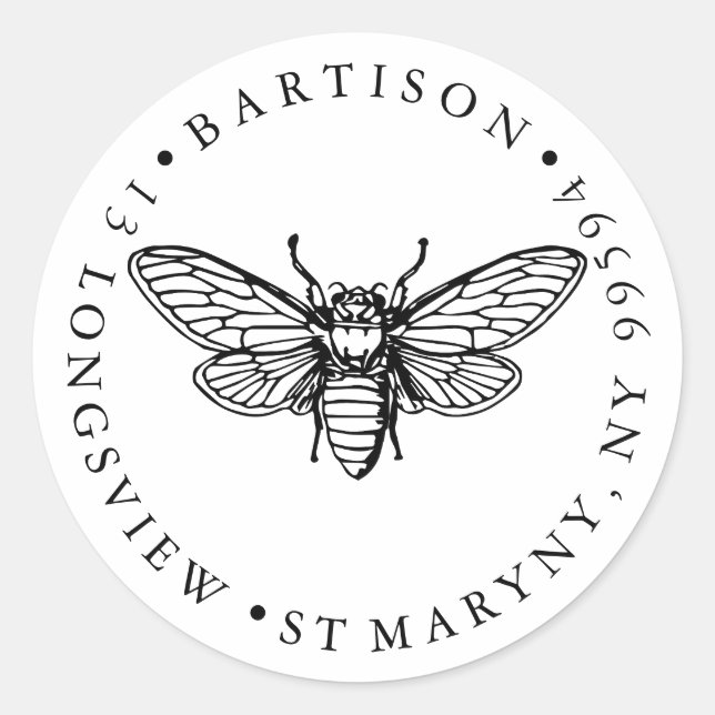 Rücksendeadresse Handmade mit Liebe Firmenname Bie Runder Aufkleber (Vorderseite)