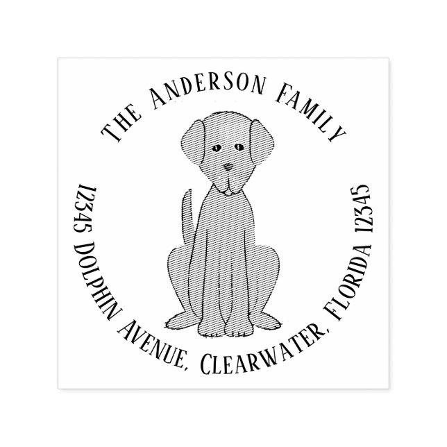 Rücksendeadresse Haustier Hund Whimsical Welpe Permastempel (Design)