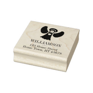 Rücksendeadresse Holiday Angel Square Gummistempel