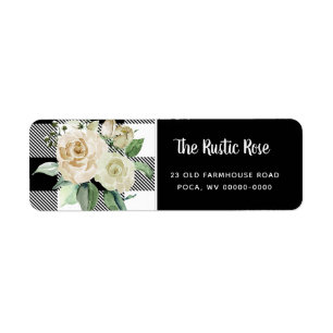 Rücksendeadresse im Schwarz-Weiß-Bauernstil