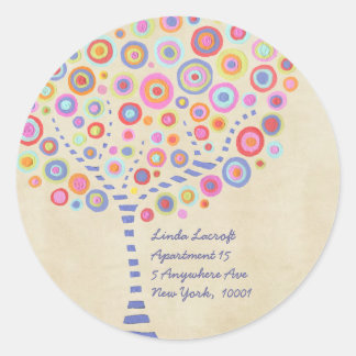 Rücksendeadresse Kandy Retro Tree Label Aufkleber