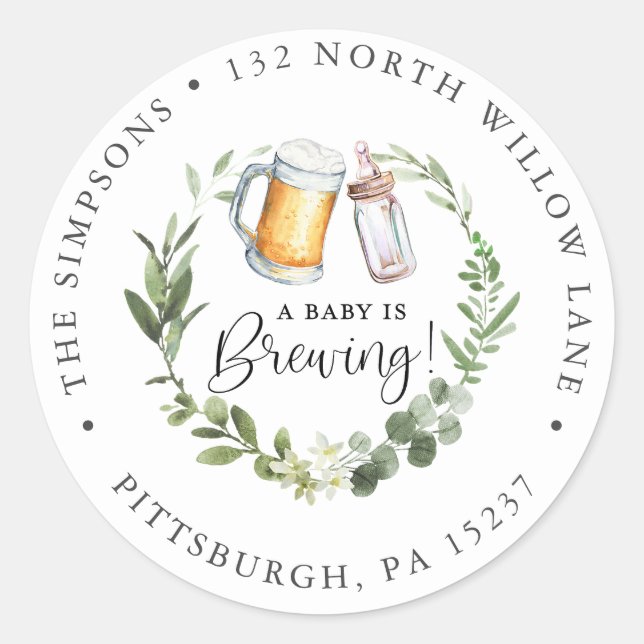 Rücksendeadresse Klassischer Rundaufkleber Runder Aufkleber (Vorderseite)