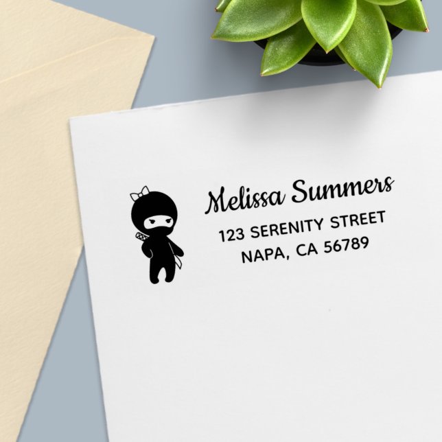 Rücksendeadresse kleines Ninja-Mädchen Permastempel (Von Creator hochgeladen)
