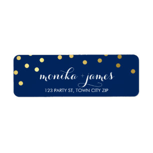 RÜCKSENDEADRESSE Konfetti polka Dot Goldmedaille B