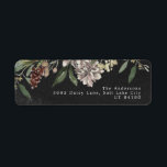 Rücksendeadresse Label Christmas Florals Chalkboar<br><div class="desc">Dies ist ein schönes Aquarell bemalt Ferienhaus-Adresse-Label. In Vintagen,  schönen Farben auf Kreideboden gestrichen. Feierlich und schön! Urlaub18</div>