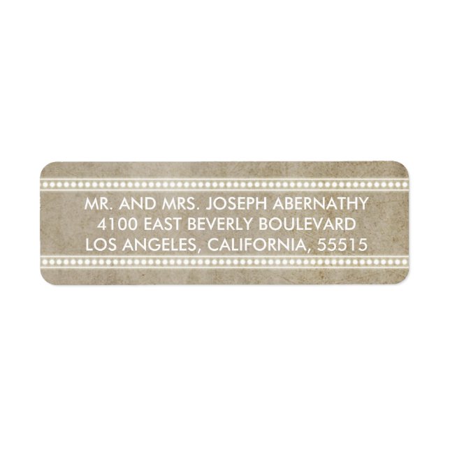 Rücksendeadresse-Label der Vintagen 1920er Jahre (Vorne)