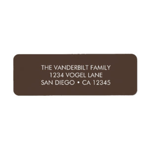 Rücksendeadresse-Label in Mocha