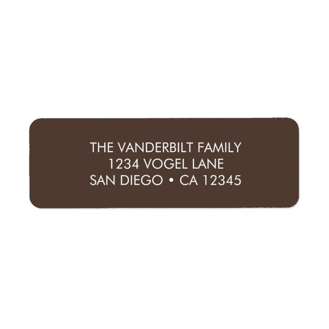 Rücksendeadresse-Label in Mocha (Vorne)