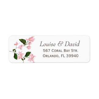 Rücksendeadresse-Label mit Bougainvillea-Blume