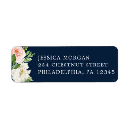 Rücksendeadresse Label Navy Blue Gold Blush