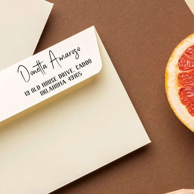 Rücksendeadresse Lässige Minimalistische Kalligrap Permastempel (Von Creator hochgeladen)