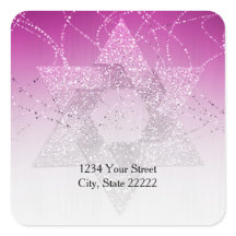 Rücksendeadresse Magenta Pink Glittery Star von Da