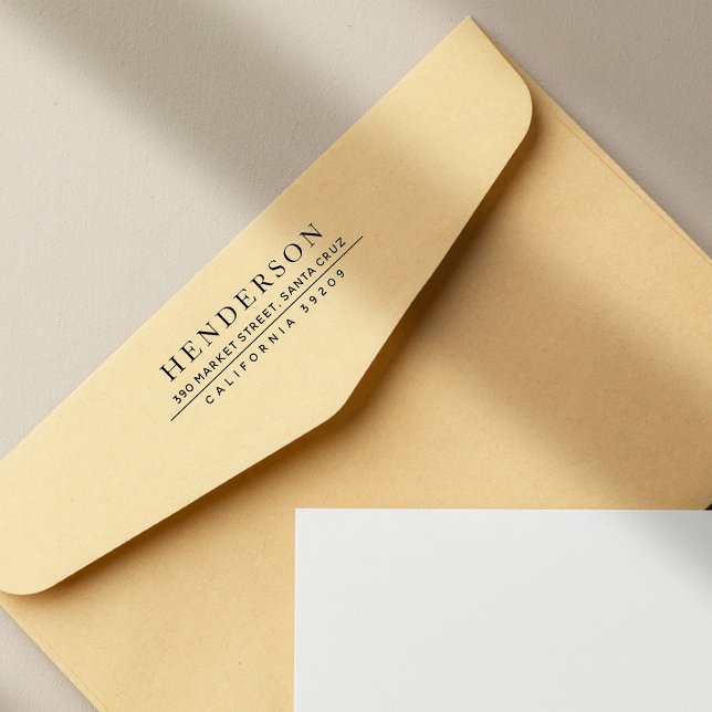 Rücksendeadresse Minimalistischer Familienname Permastempel (Von Creator hochgeladen)