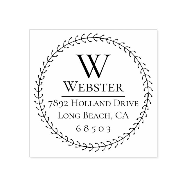 Rücksendeadresse mit einfachem Kranz Gummistempel (Prägung)