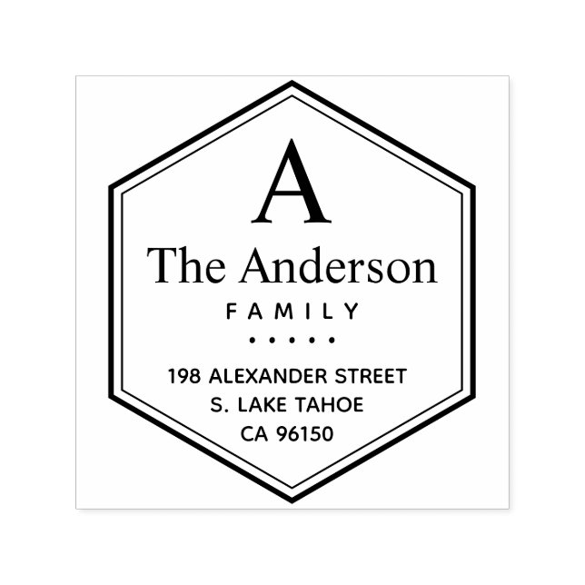 Rücksendeadresse mit Hexagon-Logo Permastempel (Design)