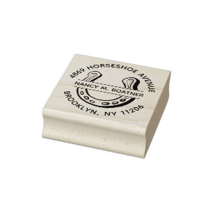Rücksendeadresse mit Lucky Horseshoe Etching Round Gummistempel