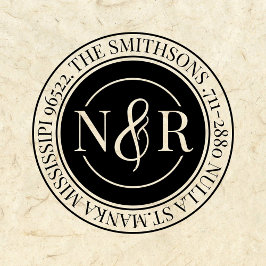 Rücksendeadresse mit Monogramm Familienname Permastempel