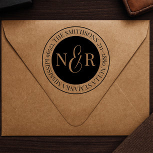 Rücksendeadresse mit Monogramm Familienname Permastempel