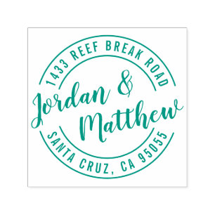 Rücksendeadresse mit verheirateten Handschriften Permastempel