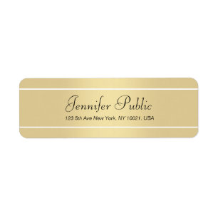 Rücksendeadresse - Modern Gold White Script