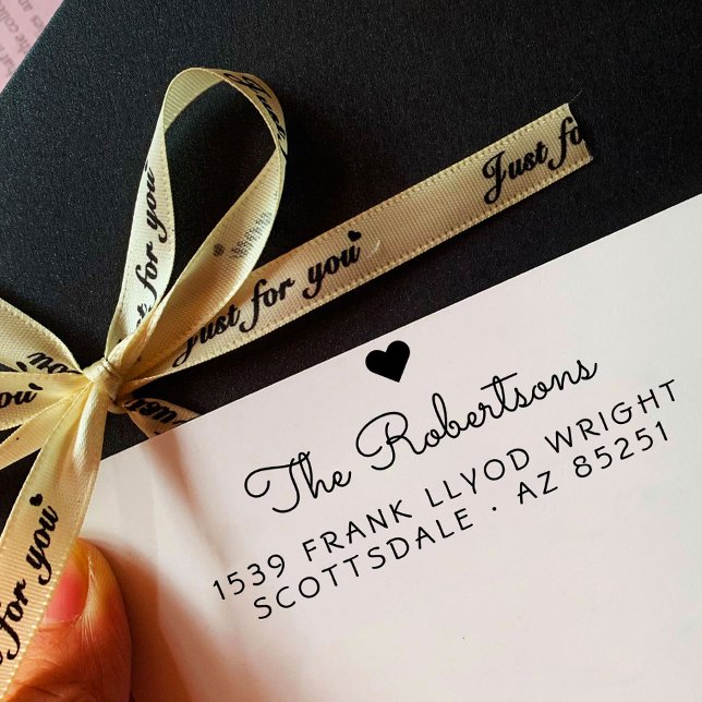 Rücksendeadresse Moderne Minimalistische Herzschri Permastempel (Von Creator hochgeladen)