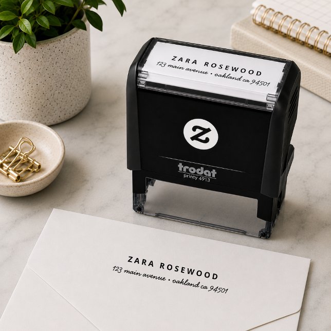 Rücksendeadresse | Moderne Minimalistische Stilsch Permastempel (Custom return address stamp for envelopes, parcels, invitations, and everyday mail.)