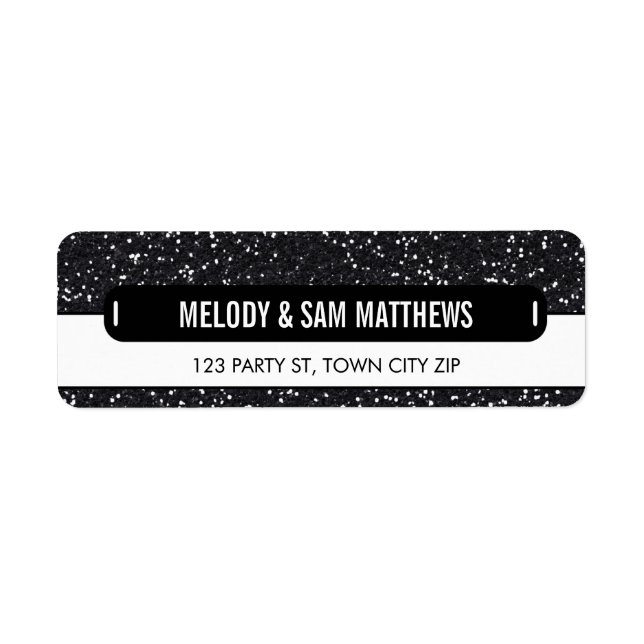 RÜCKSENDEADRESSE Moderne Tafel funkelnd Glitzer sc (Vorne)